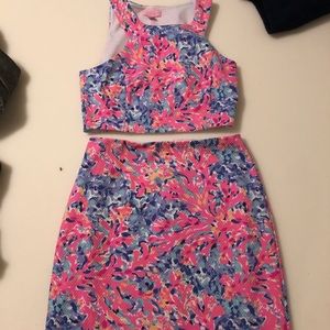 Lilly Pulitzer Crop Top Skirt Set
